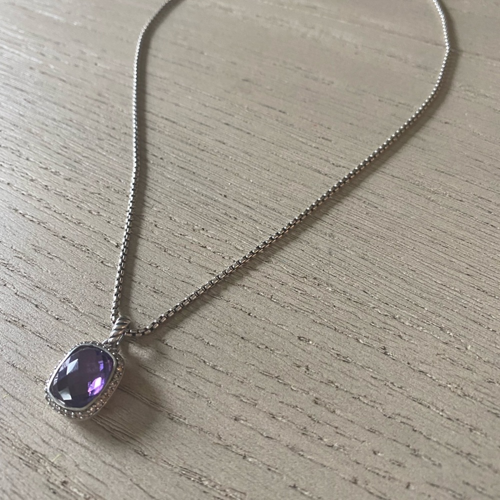 david yurman amethyst with diamonds necklace